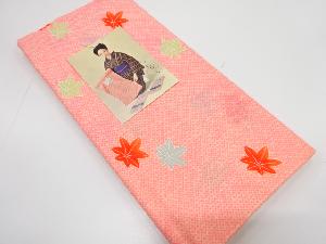 アンティーク　疋田に紅葉模様　長襦袢地反物